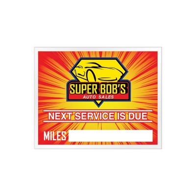 Service Reminder Sticker - Static Cling (2"x2 1/2")