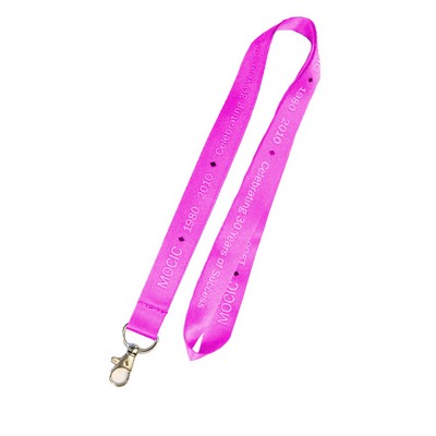 1" Hot Pink Nylon Lanyard (20 Mil)