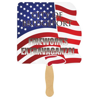 Flag Sandwiched Hand Fan (2 Side/ Four Color Process)