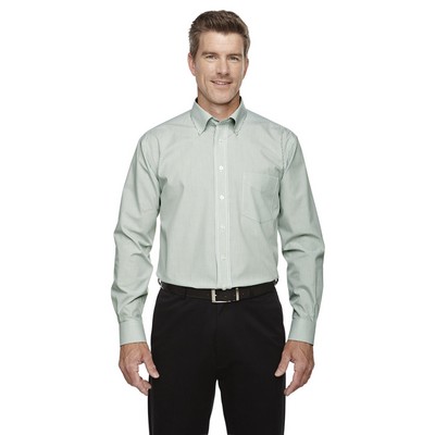 Devon and Jones® Men's Crown Collection® Banker Stripe Woven Long Sleeve Dress Shirt