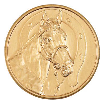 2" Horse Head & Shoe Stamped Medallion Insert Disc