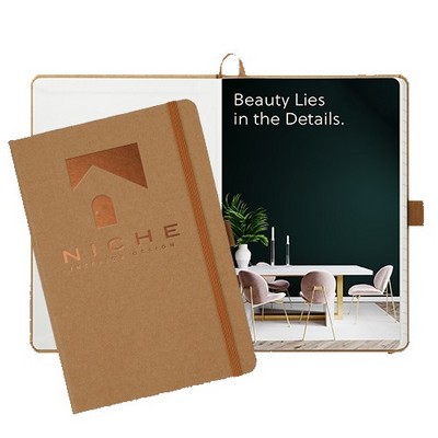 Washable Kraft Stone Bound Journal w/Full-Color Tip-In (5.5"x8.5")