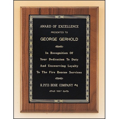 Walnut Plaque w/ Jewelers Black Plate 4 1/2" x 6"