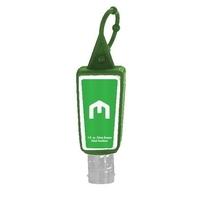 1 oz Single Color Moisture Bead Sanitizer in Trapezoid Bottle + Sleeve