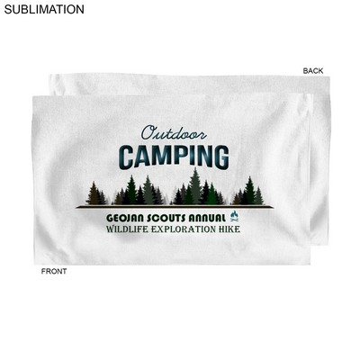 Microfiber Dri-lite Terry Sports, Hand, Gym White Towel, Sublimated Full Color Logo (15"x25")