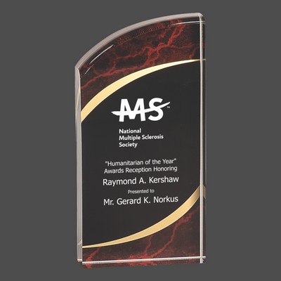 Red Marble Rounded Acrylic Award (3½"x8")