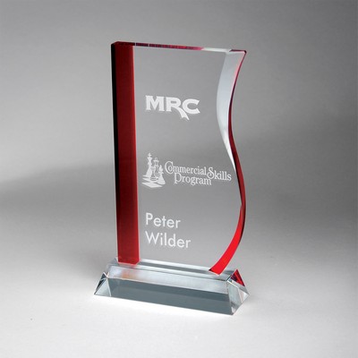 Crimson and Clear Optic Crystal Ribbon (Large)