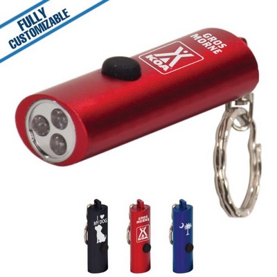 Black 3-LED Flashlight w/Keychain (2.375")