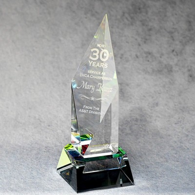 Spectra Color Crystal Spire Award - 9"