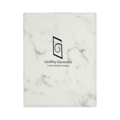 Leatherette Journal (White Marble/Black)