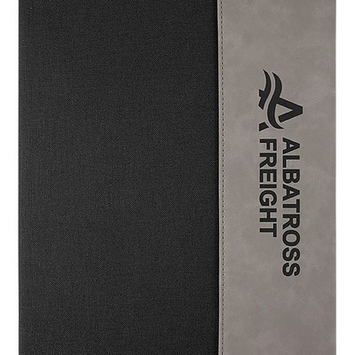 9-1/2" x 12" Leatherette and Canvas Portfolio with Notepad, Laserable
