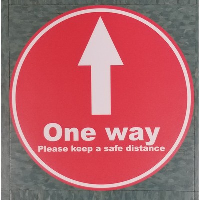 One Way Floor Decal Large