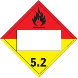 Organic Peroxide Class 5.2 Blank, Vinyl Placard - 10.75" x 10.75"