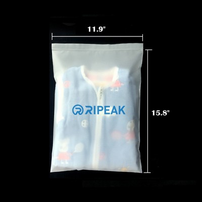 11.9 x 15.8" Matte Frosted Resealable Plastic Bags Zip-Lock Seal Storage Pouch
