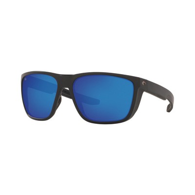 Costa Del Mar® Polarized Sunglasses w/Ferg Matte Black & Blue Mirror Lenses