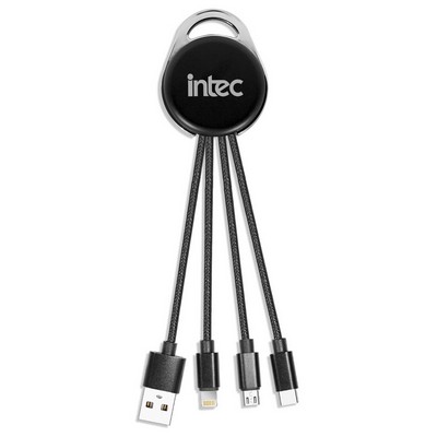 Olcott 3-in-1 Light-up Charging Cables with Custom Imprint