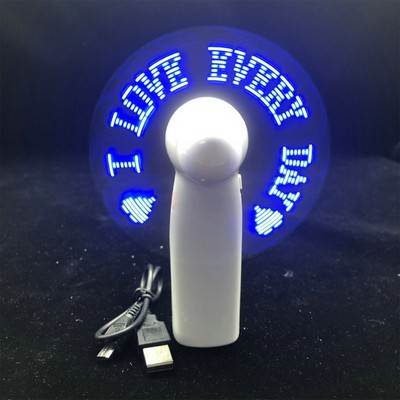 350mah Rechargeable Programmable Flash Handheld LED Fan