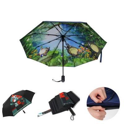 Full Color Imprint 21" 8 Ribs Double-layer Automatic Open Foldable Umbrella
