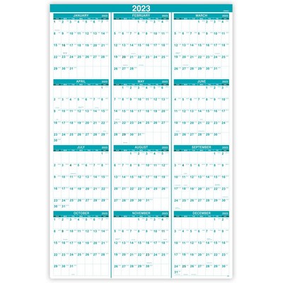 2023 Yearly Wall Calendar with Julian Date Vertical