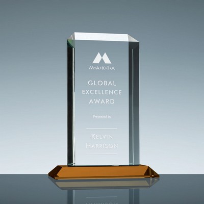 Apollo Award w/Amber Yellow Base (5"x 9 3/4")