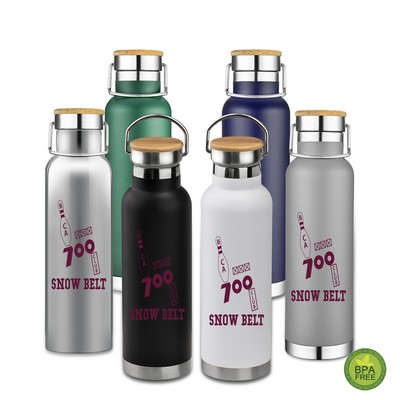 20Oz Stainless Steel Bamboo Cap Bottle