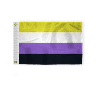 12''x18'' 1ply Nylon Non-Binary Pride Deluxe Flag