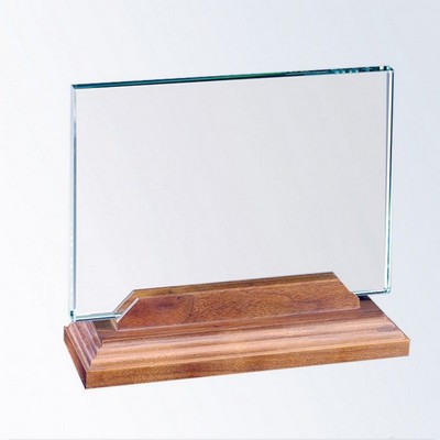 Horizontal Rectangle W/ Beveled Walnut Base - Xl