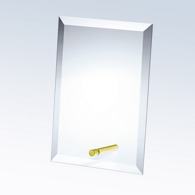Beveled Vertical Rectangle Award W/ Brass Pole