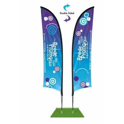 13' Shark Fin Wind Flag Kit - Double Sided