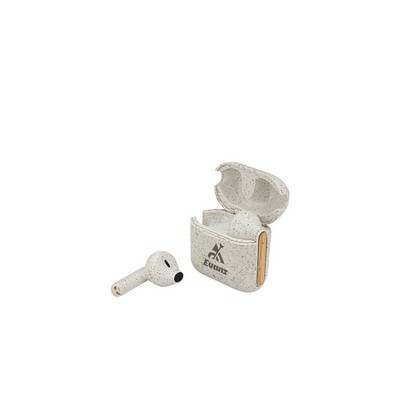 EarthTrendz Wheat Straw & Bamboo Earbuds & Case