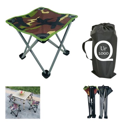 Oxford Fabric Collapsible Outdoor Stool w/ Storage Bag