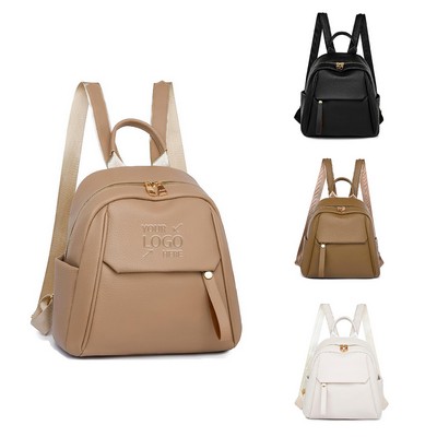Stylish Backpack with long leather drawstring