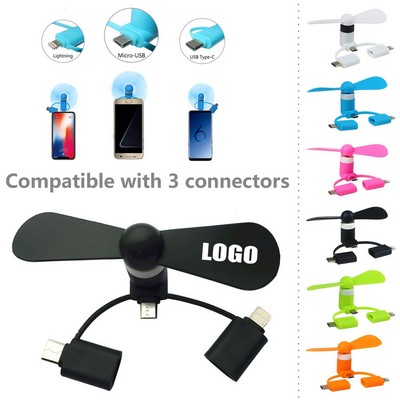 3-In-1 Mini Fan For Cell
