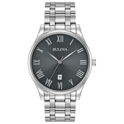 Bulova Watches Men's Classic Watch, Stainless Steel w/Grey Dial