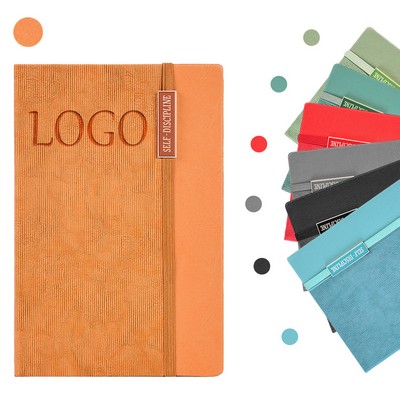 A5 Vertical Stripe Notebook With Tie Band