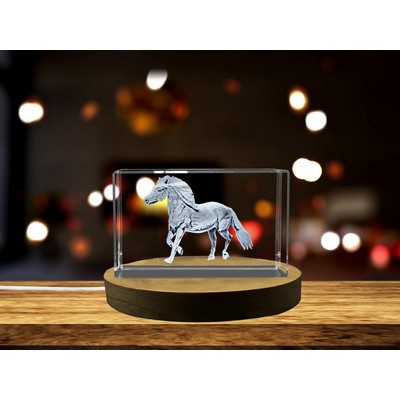 Haflinger Horse Crystal Award Trophy