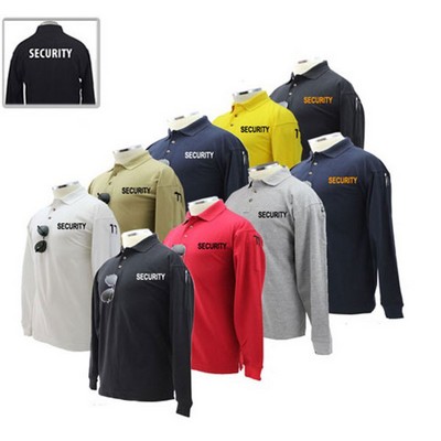 Security Preshrunk Polycotton Tactical Long Sleeve Polo Shirt