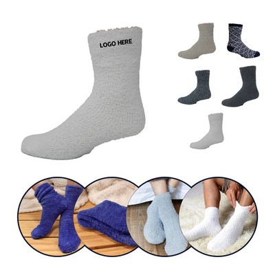 Soft Knit Crew Socks with Embroidery