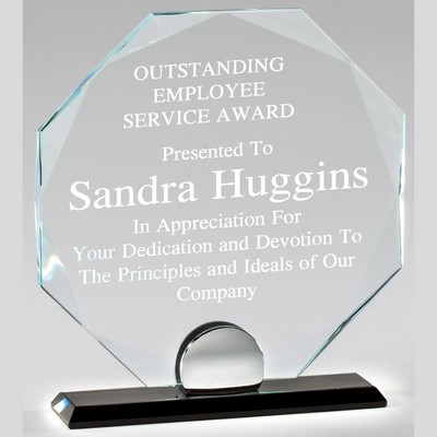 Athena Octagon Series Award with Metal Base, Medium (5-3/4"x 6-1/4"H)