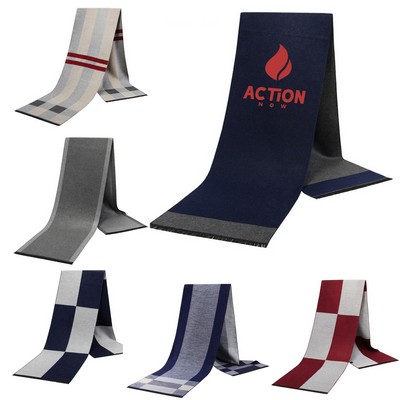 Men's Cashmere-Feel Grid Scarves