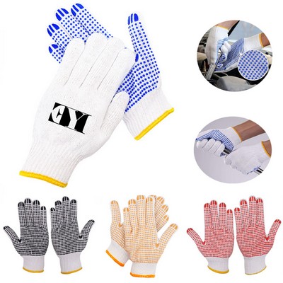 Anti-slip Dots Grip Safety Knit Work Gloves