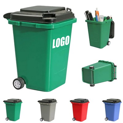 Portable Desktop Mini Garbage Trash Bin Pen Holder
