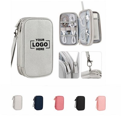 Two Layers Electronics Accessories Cable Organizer Bag