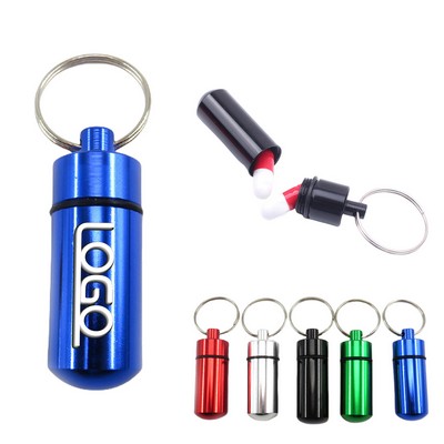 Portable Aluminum Alloy Pill Bottle Key Buckle