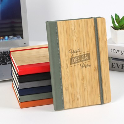 Bamboo And PU Cover A5 Notebook