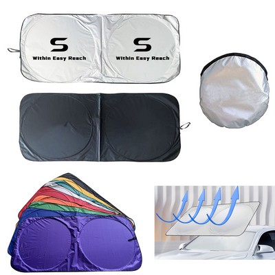 Foldable Car Windshield Sunshade With Pouch