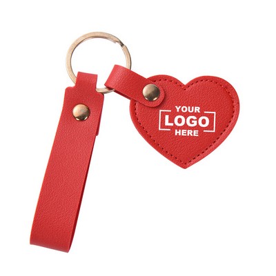 Heart Shaped Leather Keychain