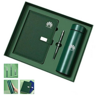 PU A5 Notebook and Pen Bottle Set Gift Box