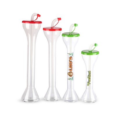 13 oz Dumbbell Shaped Yard Cup Water Bottle with Straw and Lid