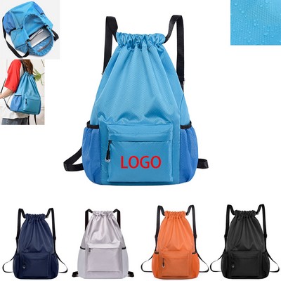 Durable Nylon Drawstring Backpack 